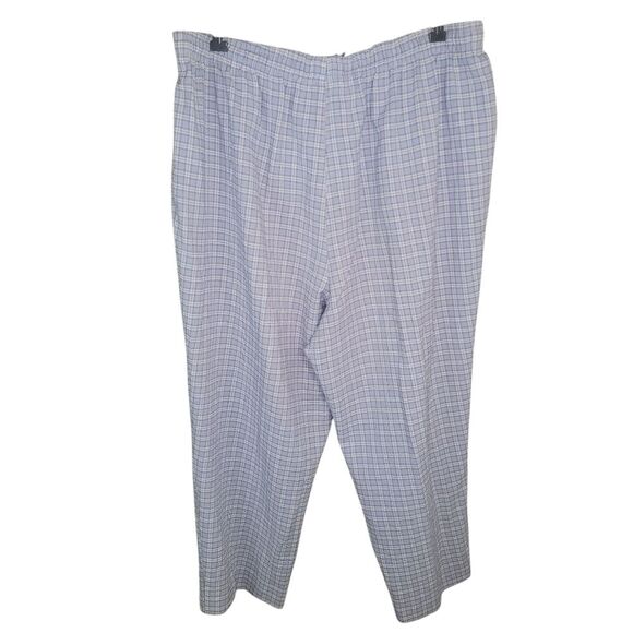 Alfred Dunner Boca Raton Lilac & white Plaid Capri pants elastic waist 20W - Picture 2 of 6